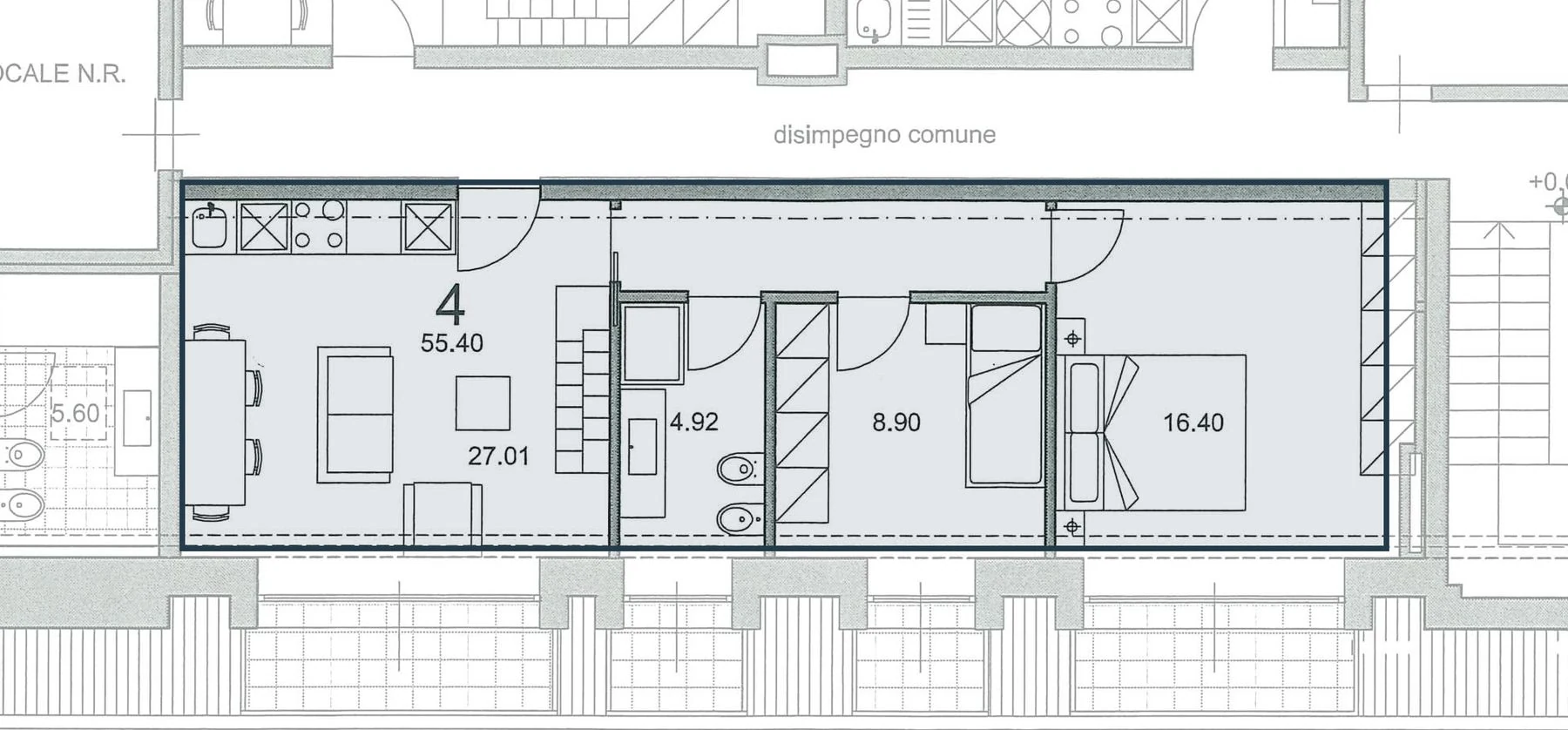 Attico 4 – Pianta piano settimo